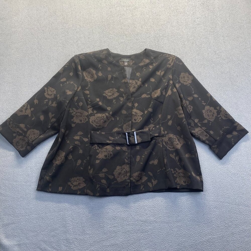 Vintage T.Milano‎ Black Paisley Blazer 24W  Whimsigoth Witchy Jacket 90s Y2K